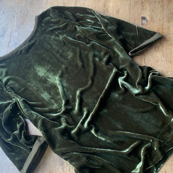 J. Jill Tops - J. Jill Olive Green Crushed Velvet Top